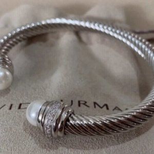 David Yurman bracelet pearl diamonds 7mm